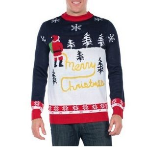 Men's Yellow Snow Ugly Christmas Sweater NWT